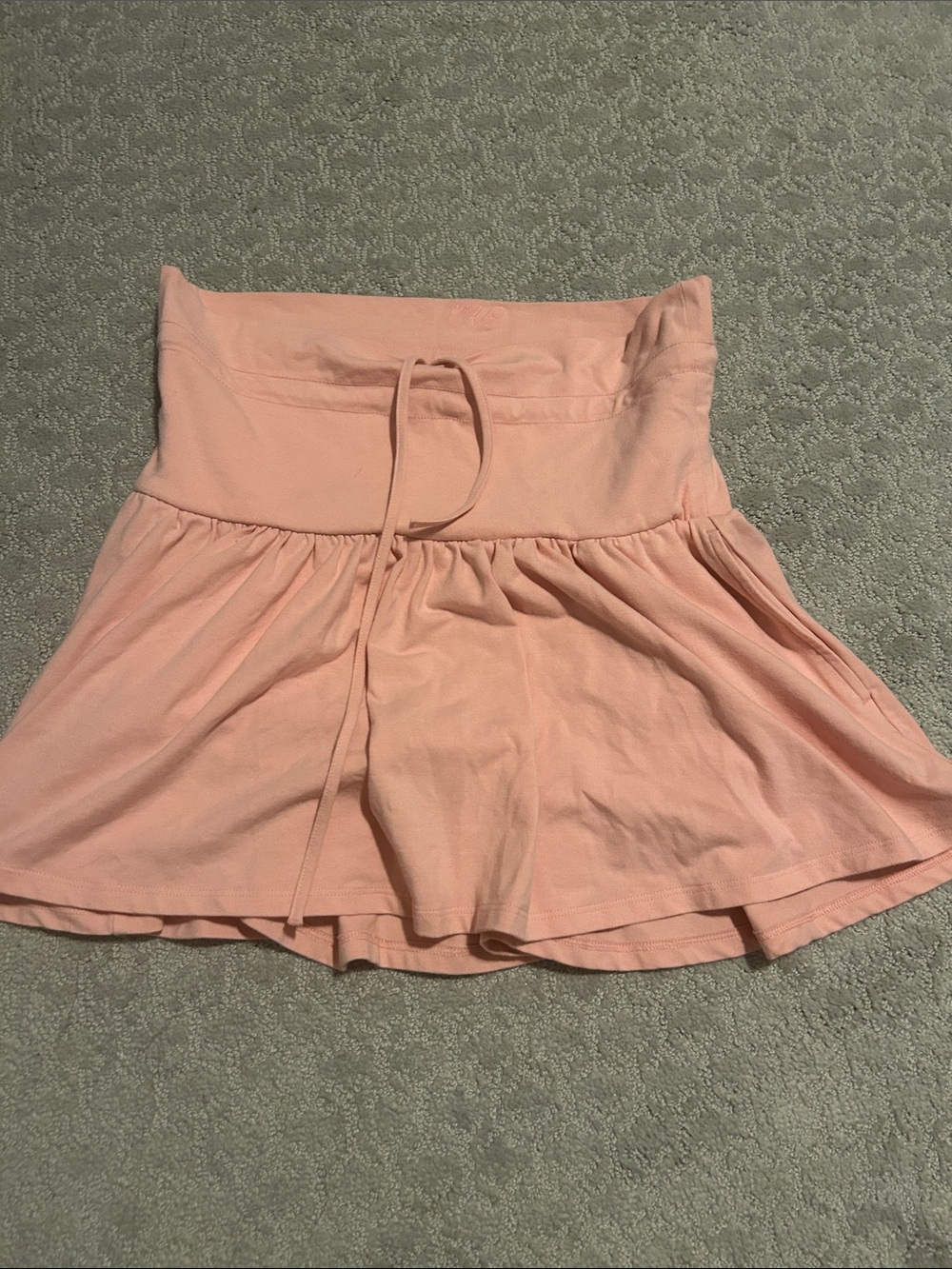PINK Victoria's Secret Light Peach Adjustable Foldover Mini Skirt
